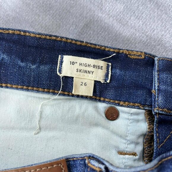 Madewell Jeans Women 26 High Rise Skinny Button Fly Raw Hem Distressed - Picture 4 of 8